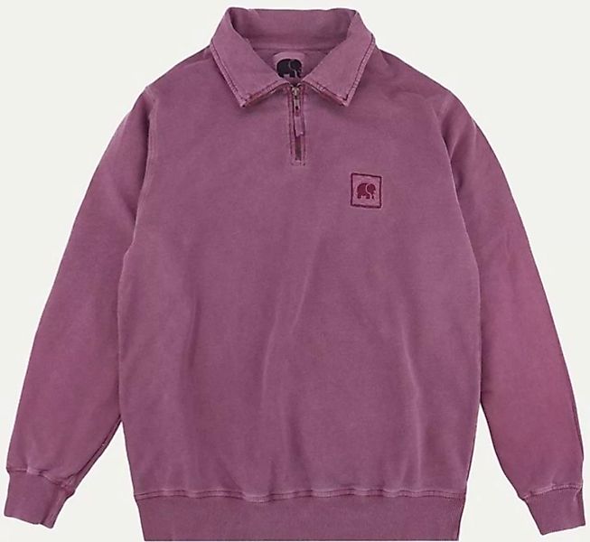 Trendsplant Rundhalspullover Sauce Loopback Pigment Dyed Half Zip Sweater G günstig online kaufen