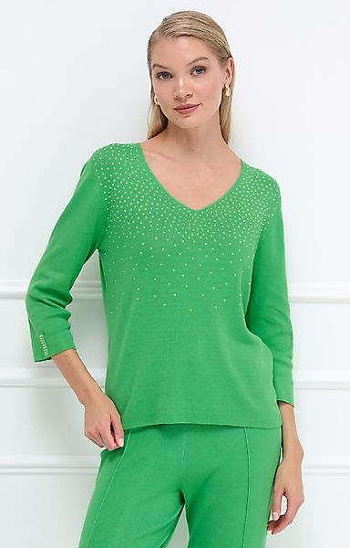 Passioni Strickpullover mit funkelnden Strassdetails günstig online kaufen
