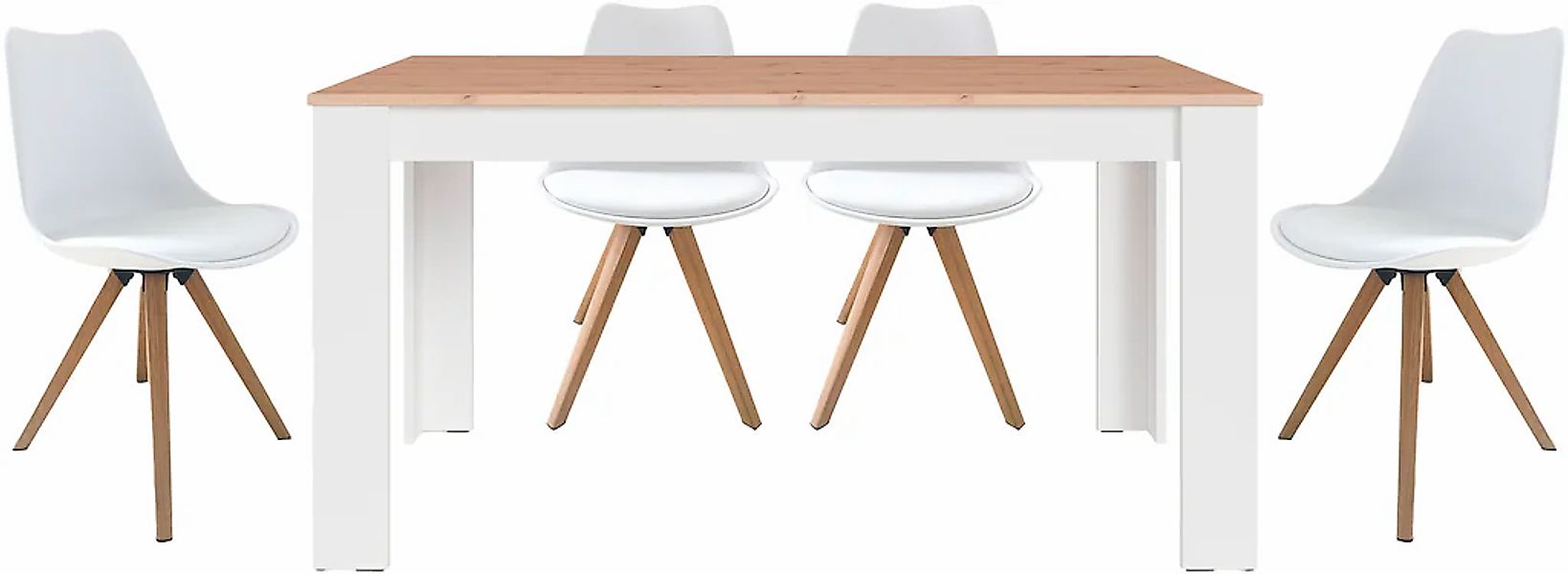 byLIVING Essgruppe "Kira" Set, 5 Stk. tlg. modernes Set mit 4 Stühlen in me günstig online kaufen