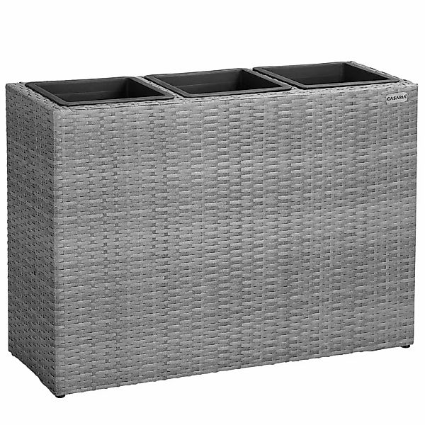 Polyrattan Blumentopf Grau 83x30,5x60cm günstig online kaufen