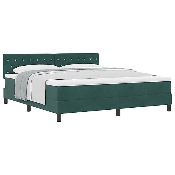 vidaXL Bett Boxspringbett mit Matratze Dunkelgrün Super King Velours (1-tlg günstig online kaufen