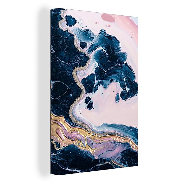 OneMillionCanvasses® Leinwandbild Marmor - Blau - günstig online kaufen