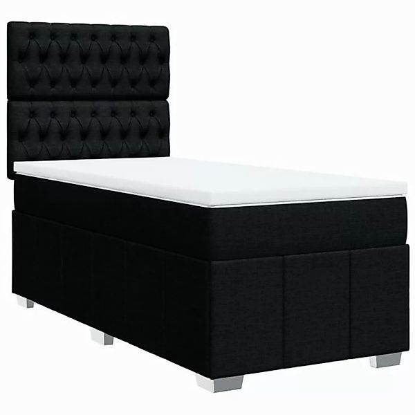 vidaXL Bett Boxspringbett mit Matratze Schwarz 90x190 cm Stoff günstig online kaufen