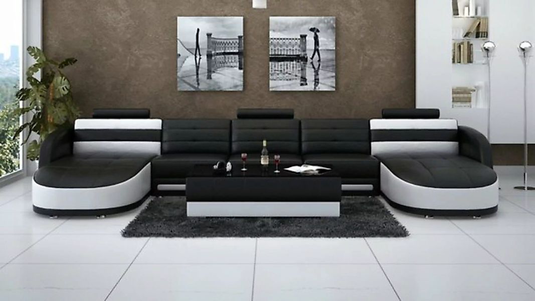 JVmoebel Sofa Ledersofa Sofa Couch Wohnlandschaft Ecksofa Design Modern Sof günstig online kaufen