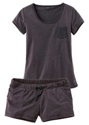 Arizona Shorty 2 Stk. tlg., meliert mit Rundhalsausschnitt Brusttasche günstig online kaufen