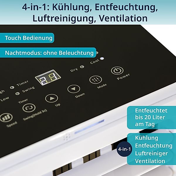 Könighaus 4-in-1-Klimagerät Könighaus Smarte Mobile Klimaanlage, günstig online kaufen