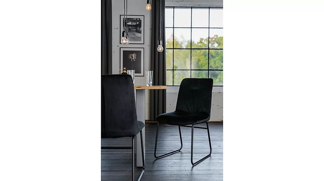 KAWOLA Stuhl ZITA Esszimmerstuhl Velvet schwarz günstig online kaufen