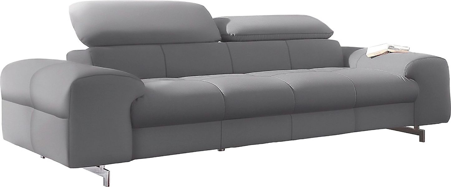 COTTA 3-Sitzer "Chef" Big-Sofa mit Kopfteilverstellung, edle Metallkufen günstig online kaufen