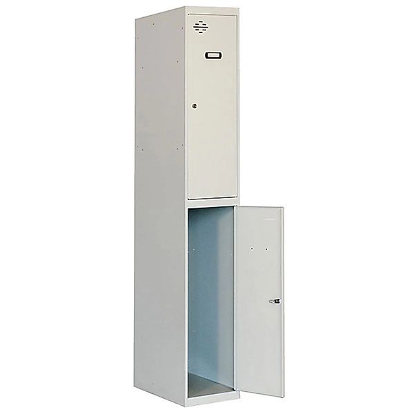 PROREGAL Spind AMEGO HxBxT 180 x 30 x 50 cm 2 Abteile Grundmodul Grau-Grau günstig online kaufen