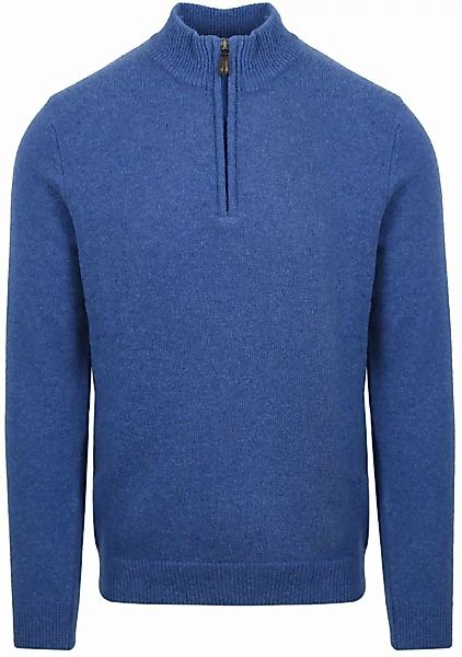 Suitable Half Zip Wollpullover Blau - Größe M günstig online kaufen