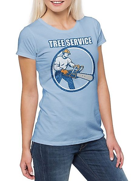 Urban Backwoods Print-Shirt Tree Service IV Damen T-Shirt Holzfäller Axt Wa günstig online kaufen