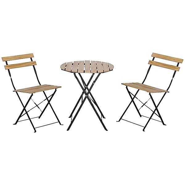 Outsunny Sitzgruppe Bistroset Klappbar, (Gartenset, 3-tlg., günstig online kaufen