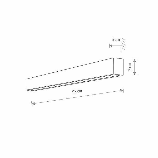 Wandleuchte Straight M, 92 cm, weiß günstig online kaufen