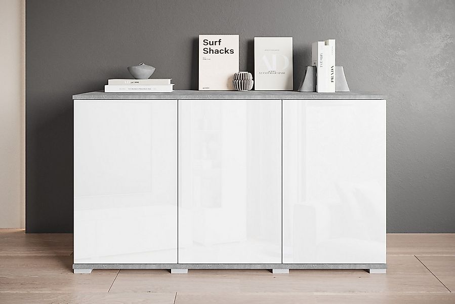 INOSIGN Sideboard Kenia, moderne grifflose Kommode mit 3 Türen, Breite 120 günstig online kaufen