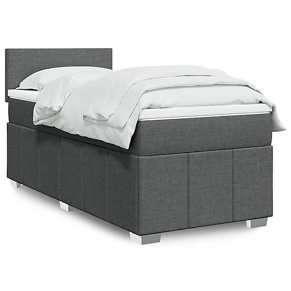 vidaXL Boxspringbett mit Matratze Dunkelgrau 90x200 cm Stoff 3289245 günstig online kaufen