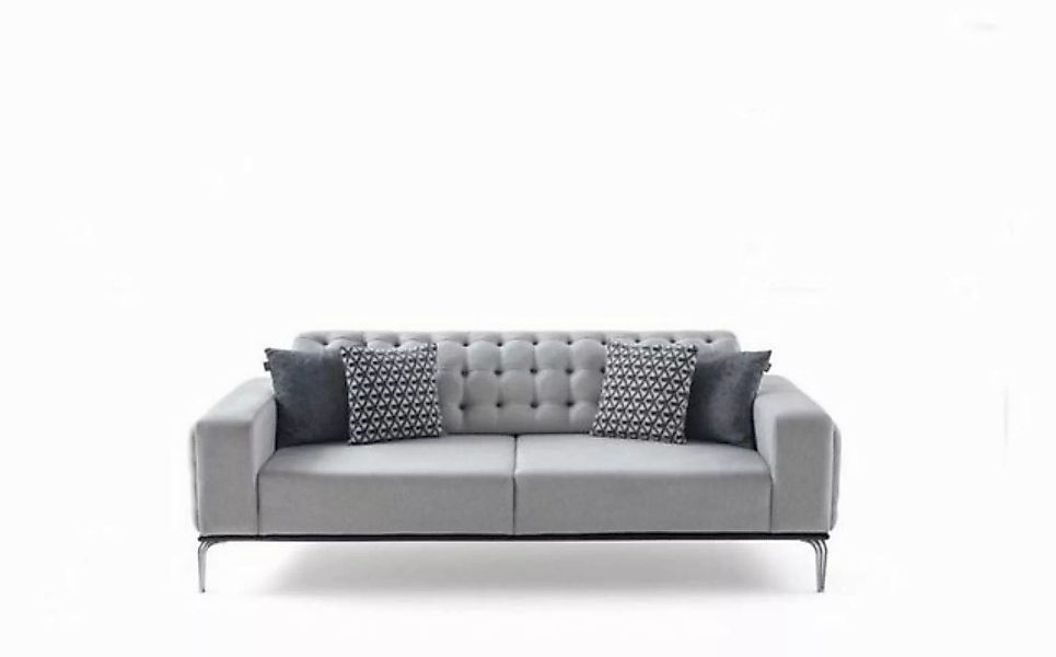 JVmoebel 3-Sitzer Moderner Chesterfield Hellgrauer 3-Sitzer Wohnzimmer Luxu günstig online kaufen