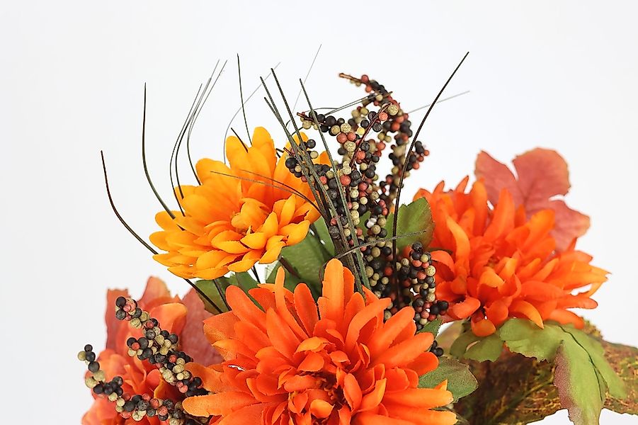 I.GE.A. Kunstblume "Dahlien-Gesteck im Topf", Mit Beeren Blume Dekoblume Ge günstig online kaufen