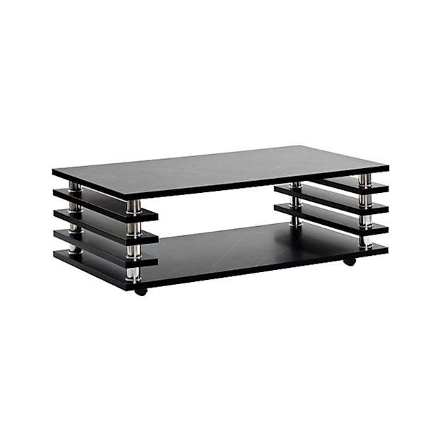 HOOZ Couchtisch Couchtisch mit Rollen 115x65cm - Marmor-Optik in schwarz günstig online kaufen