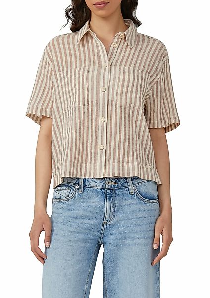 QS Hemdbluse, mit Streifen Muster günstig online kaufen