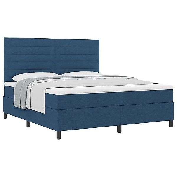 vidaXL Bett Boxspringbett mit Matratze Blau Super King Stoff (1-tlg) günstig online kaufen