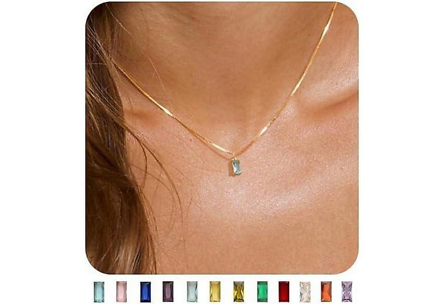 LuxusKollektion Kette und Anhänger Set Kette Damen 14K Vergoldet 925 Silber günstig online kaufen