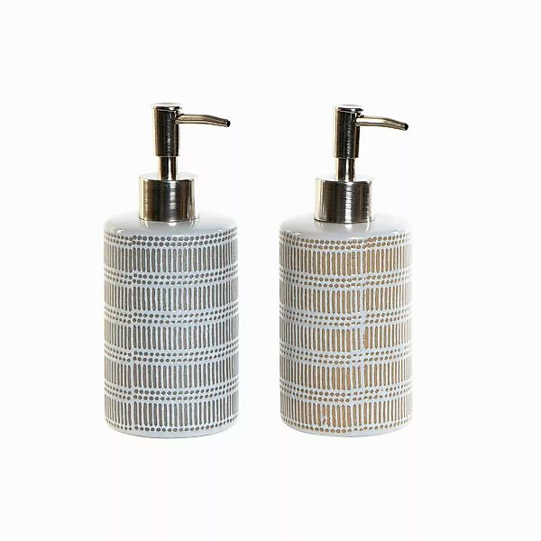 Seifenspender Dkd Home Decor Grau Abs Steingut Boho (2 Pcs) (7.2 X 8 X 18 C günstig online kaufen