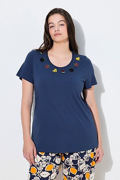 Ulla Popken T-Shirt T-Shirt Perlenfrüchte Rundhals Halbarm günstig online kaufen