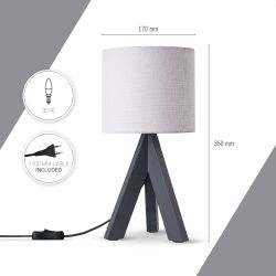 Paco Home Tischleuchte BAJO CANVAS UNI günstig online kaufen