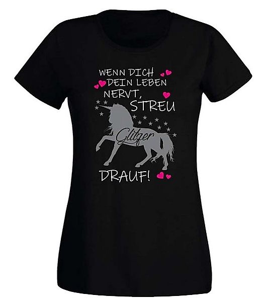 G-graphics T-Shirt Damen T-Shirt - Wenn Dich dein Leben nervt, streu Glitze günstig online kaufen