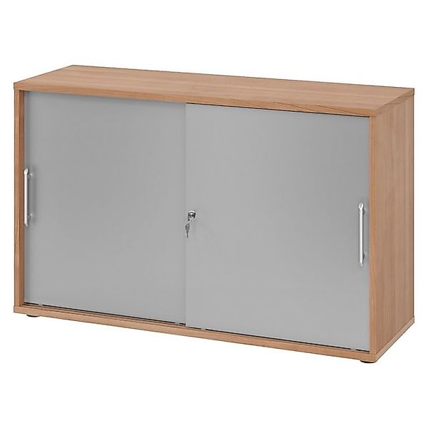 bümö Aktenschrank office Schiebetürenschrank Dekor: Nussbaum/Silber - Griff günstig online kaufen
