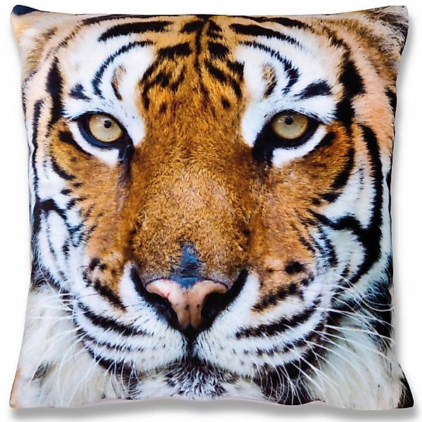 Bestlivings Kissenhülle Fotodruck 40 x 40 cm Tiger Beige Ohne Füllung günstig online kaufen