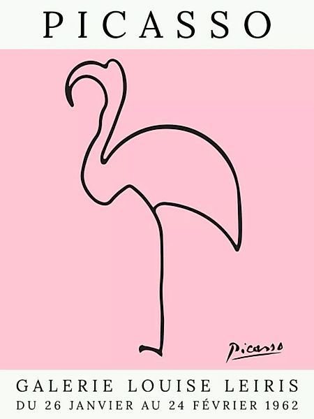 Poster / Leinwandbild - Picasso Flamingo – Rosa günstig online kaufen