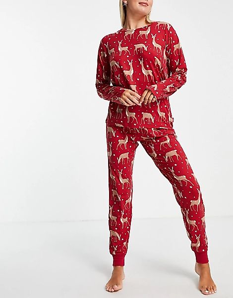 Chelsea Peers – Pyjama aus Öko-Polyester mit langärmligem Oberteil und Jogg günstig online kaufen