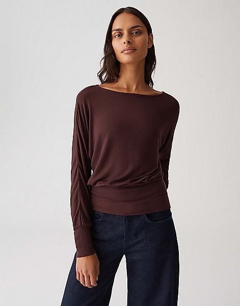 OPUS T-Shirt SONNU aus ECOVERO™ Viskose Mix verkürzte Länge, überschnittene günstig online kaufen