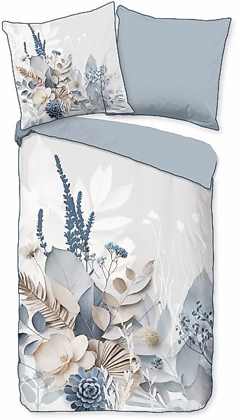 Descanso Wendebettwäsche "Junte" 2 Stk. Satin, Reißverschluss, Paspel, Bies günstig online kaufen