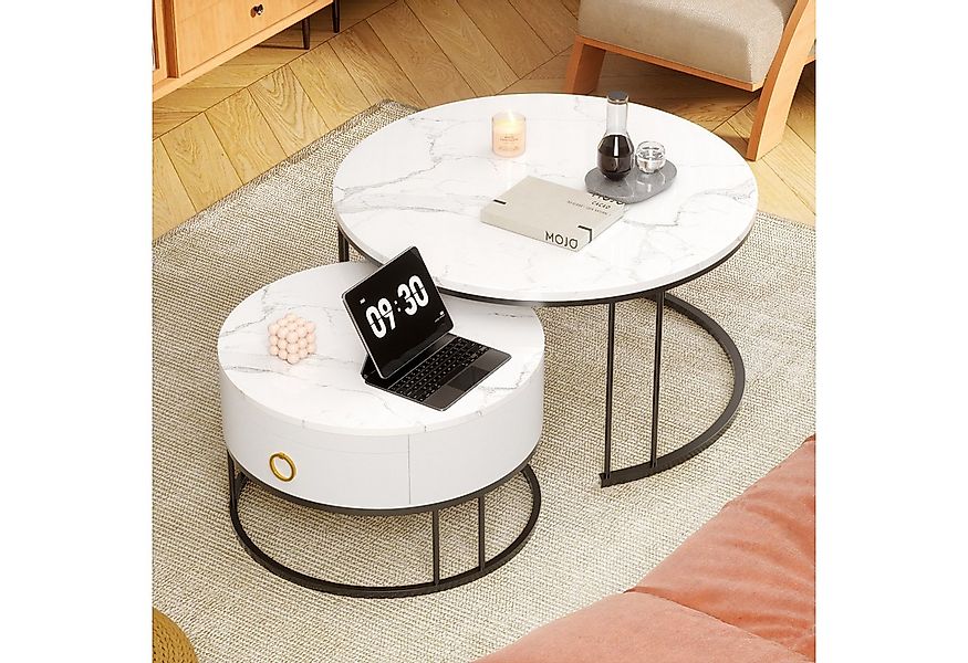 HAUSS SPOLE Couchtisch 2er-Satztisch Beistelltisch stapelbarer Sofatisch mi günstig online kaufen