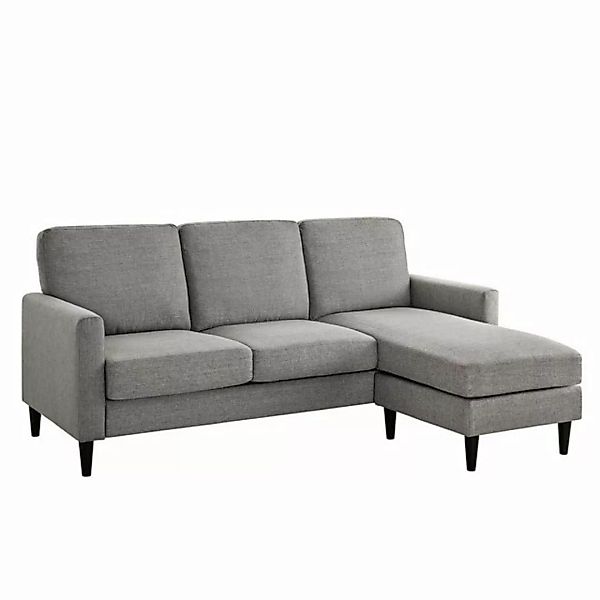loft24 Ecksofa Kaci, 3-Sitzer Couch mit Recamiere, Stoffbezug, Breite ca. 2 günstig online kaufen