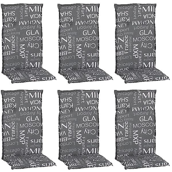 Beo Sitzauflage Hochlehner Bellona 6er-Set grau günstig online kaufen