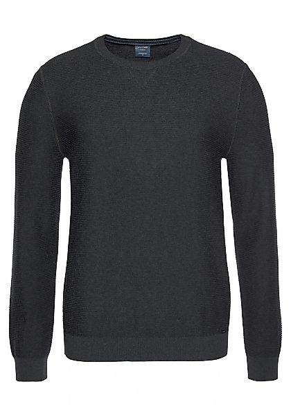 OLYMP Rundhalspullover "OLYMP Strick Casual" mit modischem Strukturmuster günstig online kaufen
