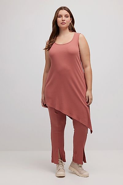 Ulla Popken Longtop Ripptop Zipfelsaum Rundhals günstig online kaufen