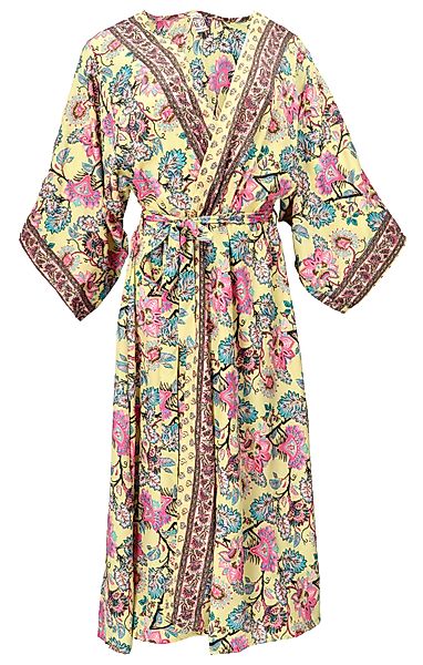 Guru-Shop Kimono Kimonokleid, seidig glänzender Boho günstig online kaufen