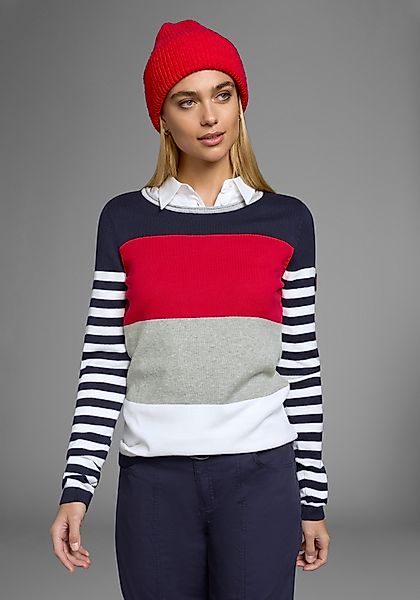 KangaROOS Rundhalspullover in modischer Streifenoptik günstig online kaufen