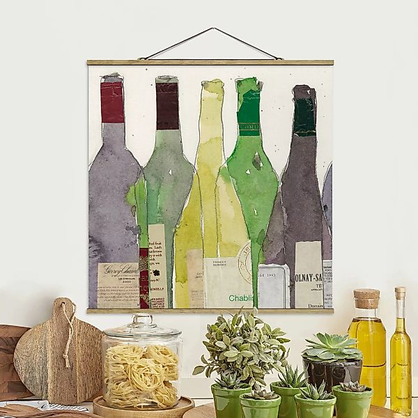 Stoffbild Küche mit Posterleisten - Quadrat Wein & Spirituosen III günstig online kaufen