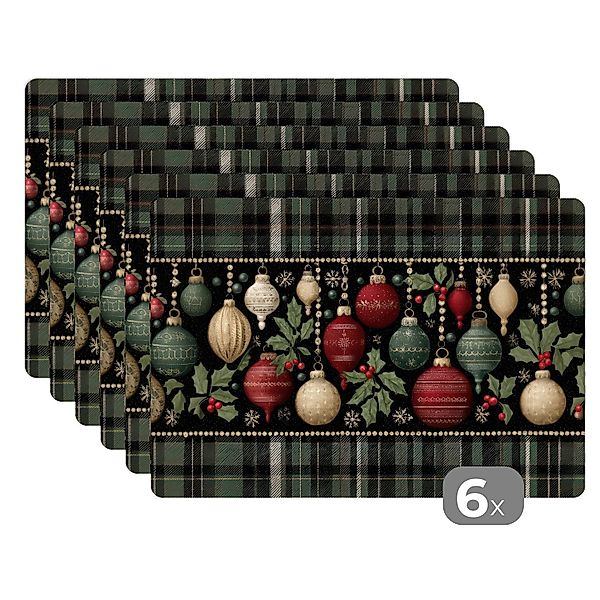 MuchoWow Platzset Weihnachtskugeln - Rot - günstig online kaufen