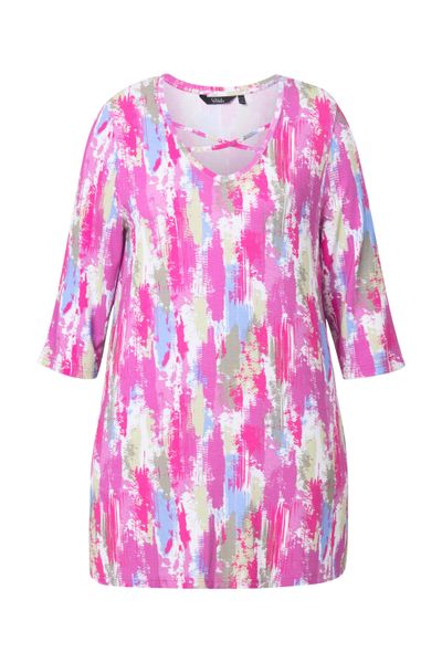 Ulla Popken Longshirt Longshirt A-Linie Zierbänder günstig online kaufen