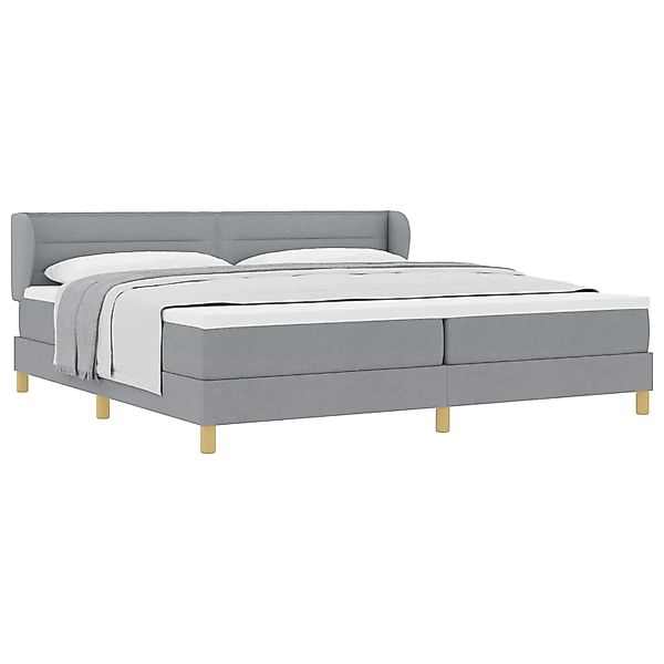 vidaXL Boxspringbett mit Matratze Hellgrau 200 x 200 cm Stoff 3340171 günstig online kaufen