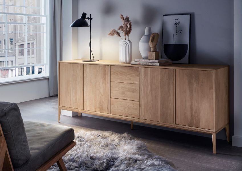 Home affaire Sideboard "Koda, Anrichte mit 2 Schränken & 3 Schubladen, Push günstig online kaufen