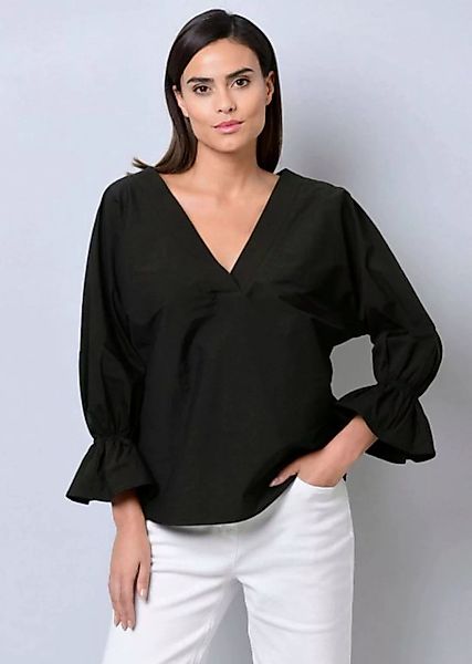 Alba Moda Hemdbluse Oversizedbluse mit Volant am Ärmelabschluss günstig online kaufen