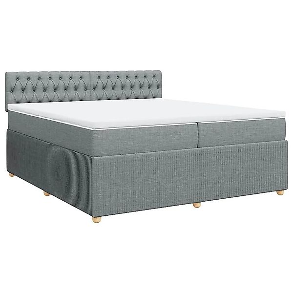 vidaXL Boxspringbett mit Matratze Hellgrau 200x200 cm Stoff 3287570 günstig online kaufen