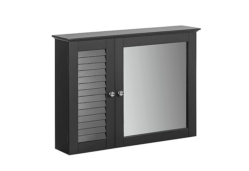 SoBuy Badezimmerspiegelschrank BZR55 mit Lamellentür Hängeschrank mit Spieg günstig online kaufen